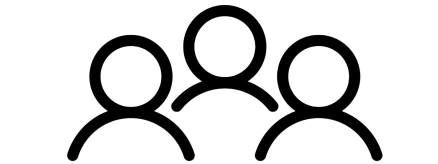 Three people standing together